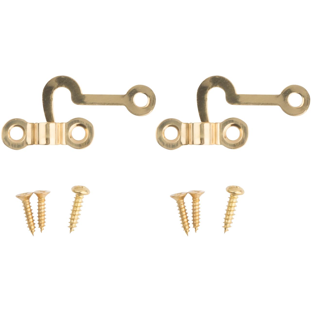 National Hardware - V1841 Hooks and Staples 2/pk - Polished Brass