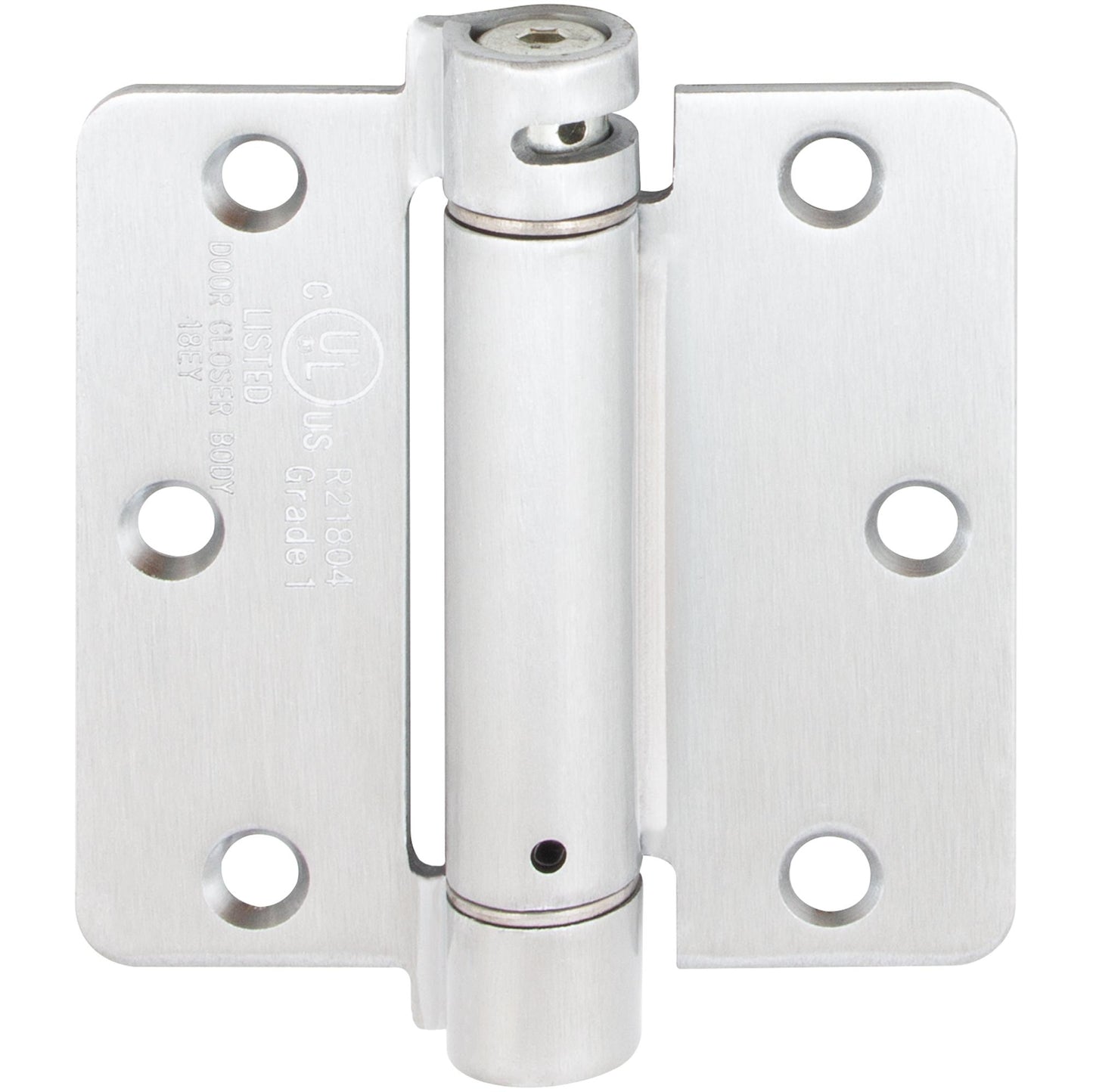 Stone Harbor Hardware Adjustable Spring Hinge, 3-1/2 Inches, 1/4" Radius Corner, Satin Chrome