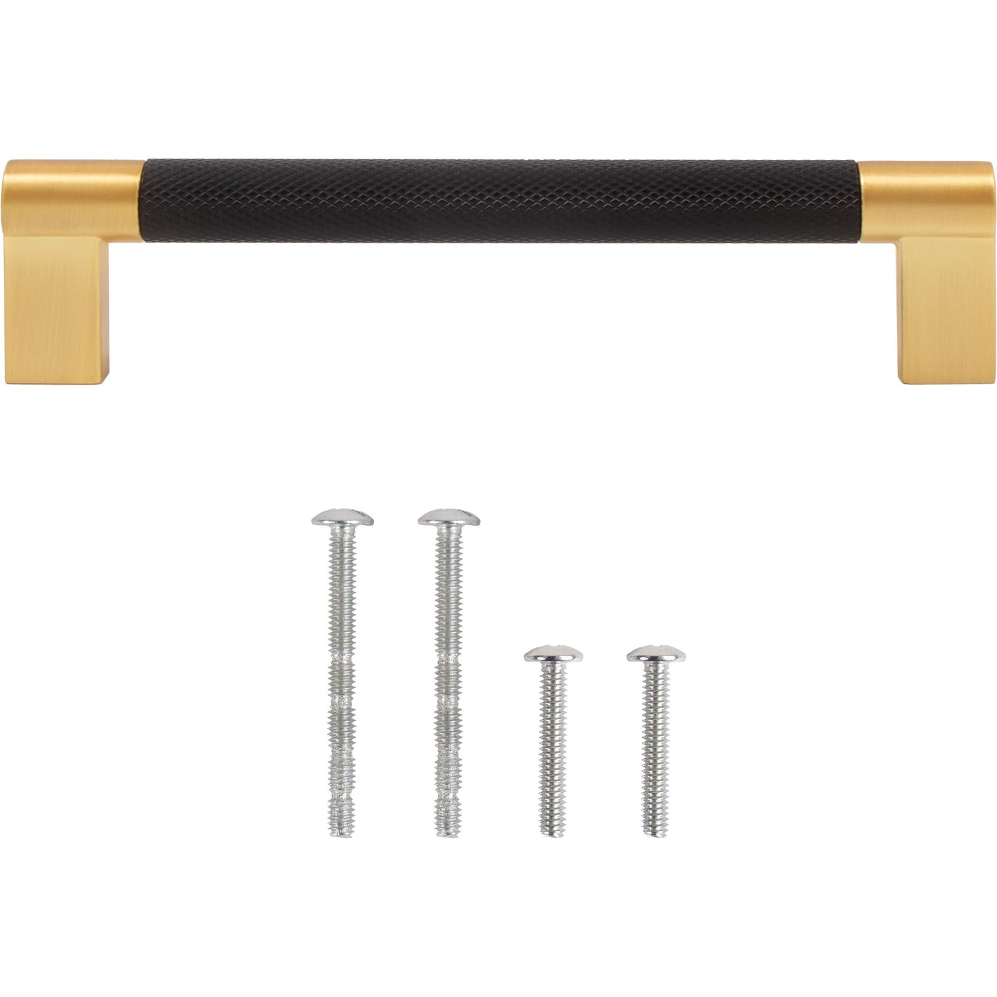 Stone Harbor Hardware Urban Cabinet Pull, 128 Millimeters, Matte Black with Satin Brass Ends