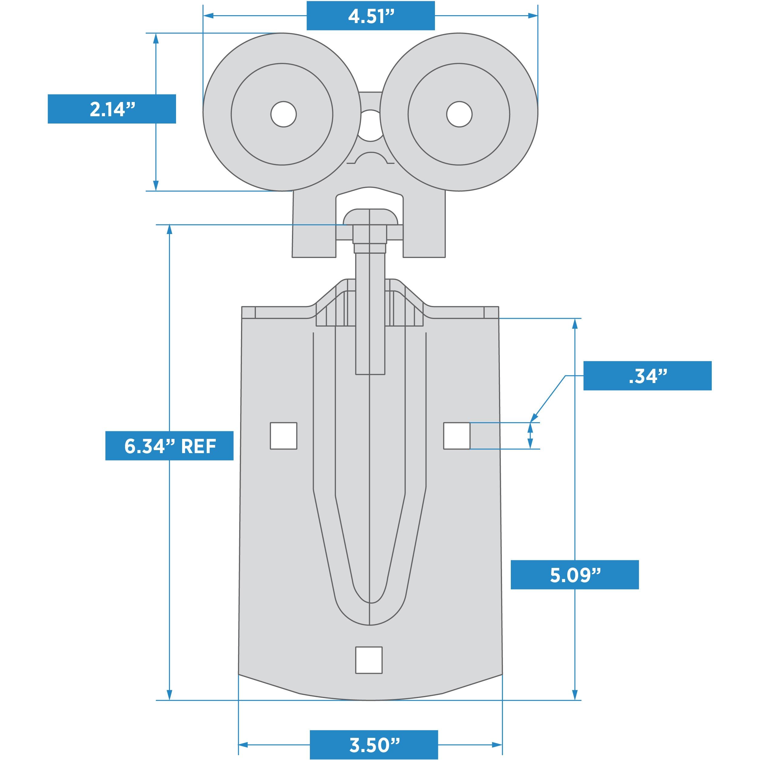 5040 Box Rail Hanger - Zinc