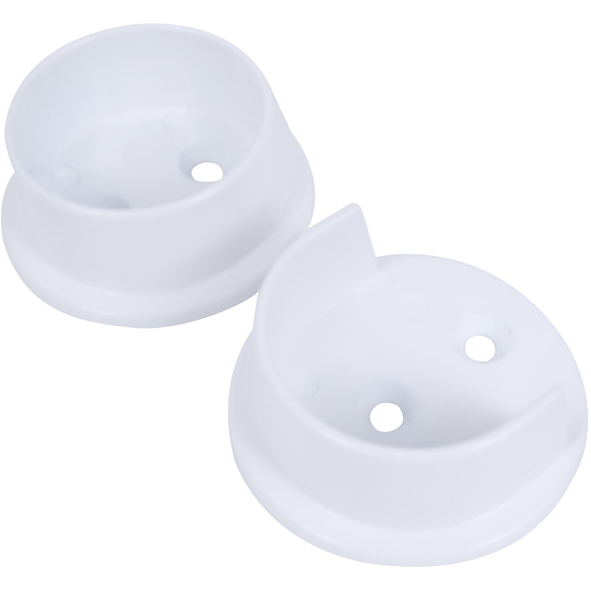 Stone Harbor Hardware Heavy-Duty Pole Sockets, 2 Holes, White