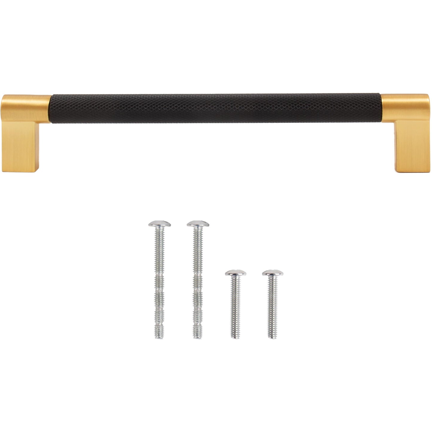 Stone Harbor Hardware Urban Cabinet Pull, 160 Millimeters, Matte Black with Satin Brass Ends