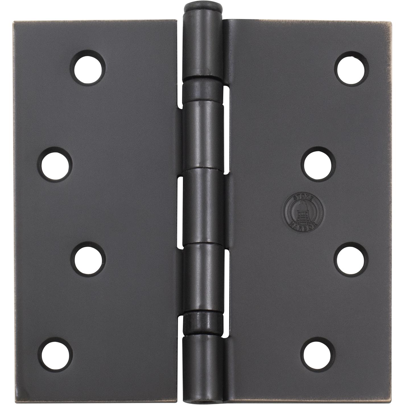 Stone Harbor Hardware 4" Ball-Bearing Door Hinges, Square Corner, Vintage Bronze, 2-Pack