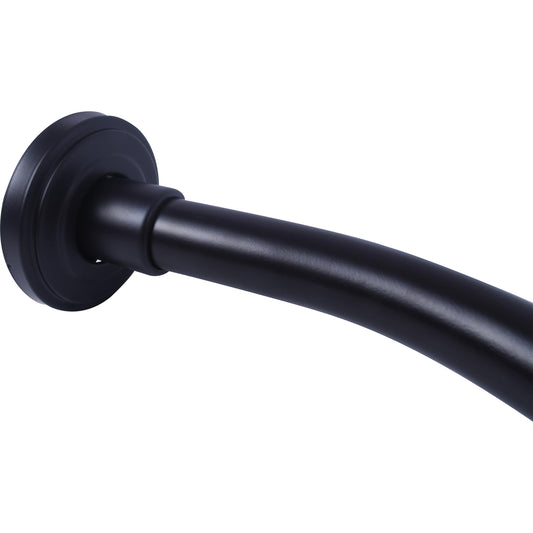 Stone Harbor Hardware Charlotte Curved Shower Rod, 5 Feet, 3" Diameter Rose, Concealed Screws, Dark Bronze
