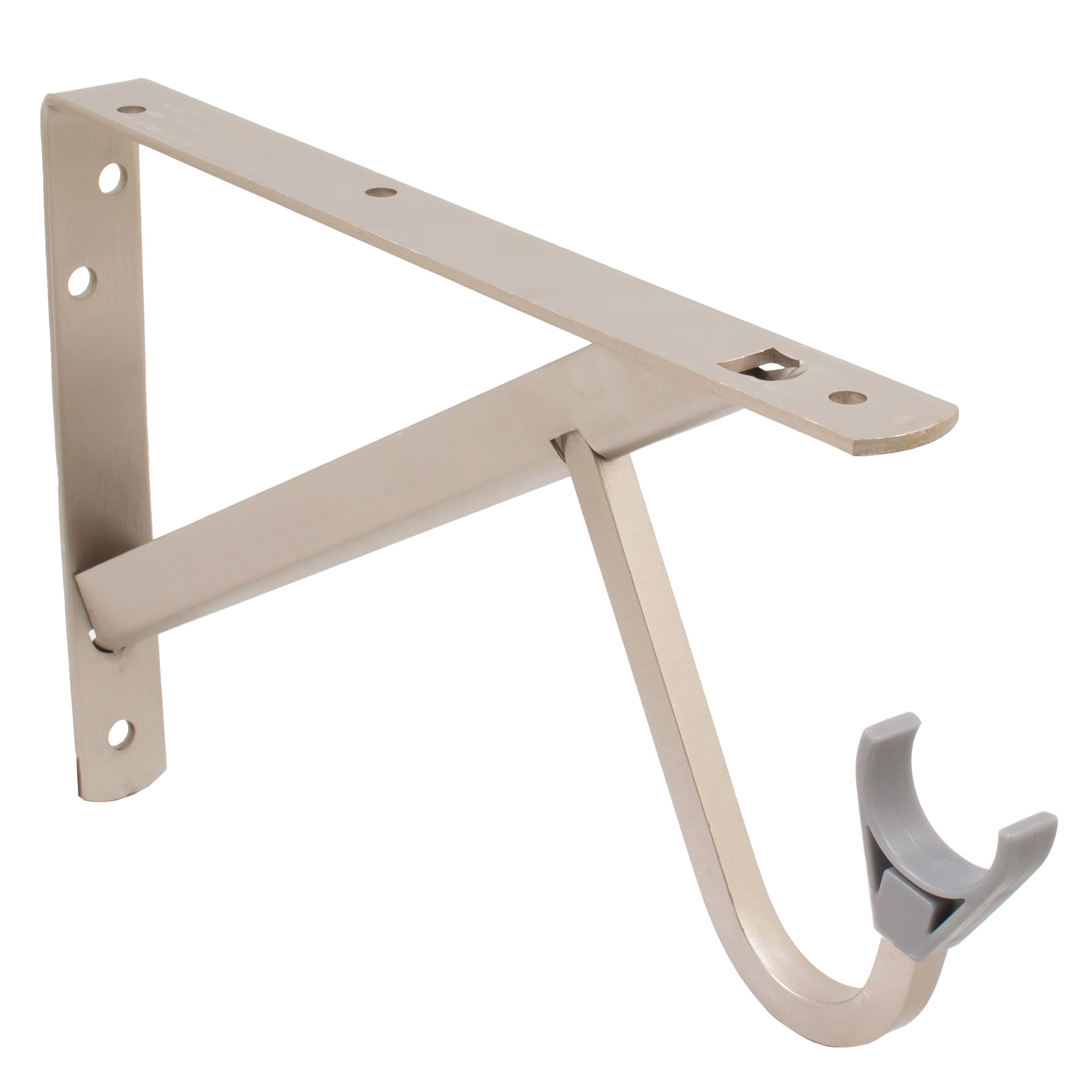 Stone Harbor Hardware Max-Duty Shelf and Pole Bracket, 3" Drop, Satin Nickel
