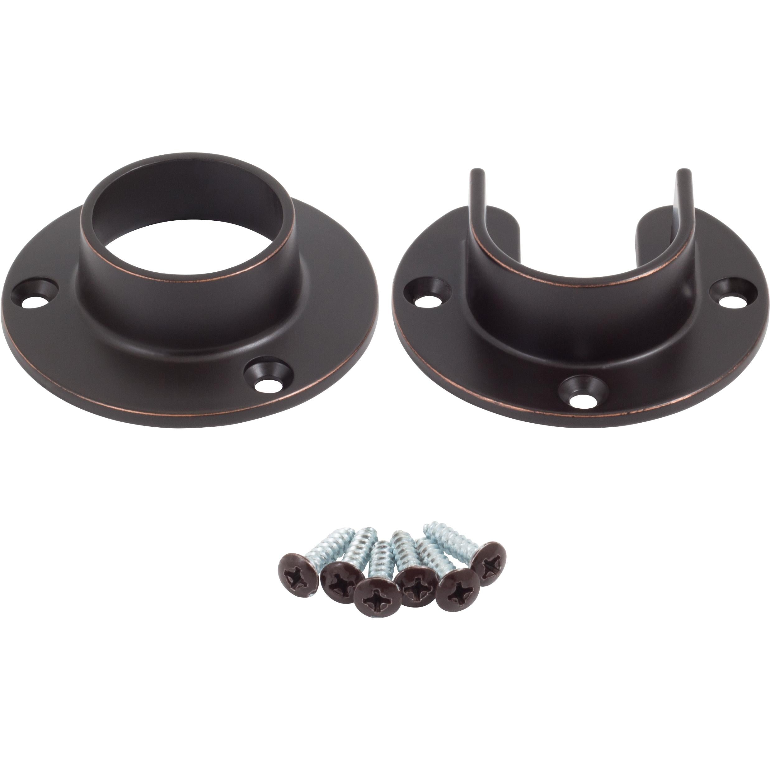 Stone Harbor Hardware Heavy-Duty Pole Sockets, Fits Poles up to 1-5/16" Diameter, Dark Bronze