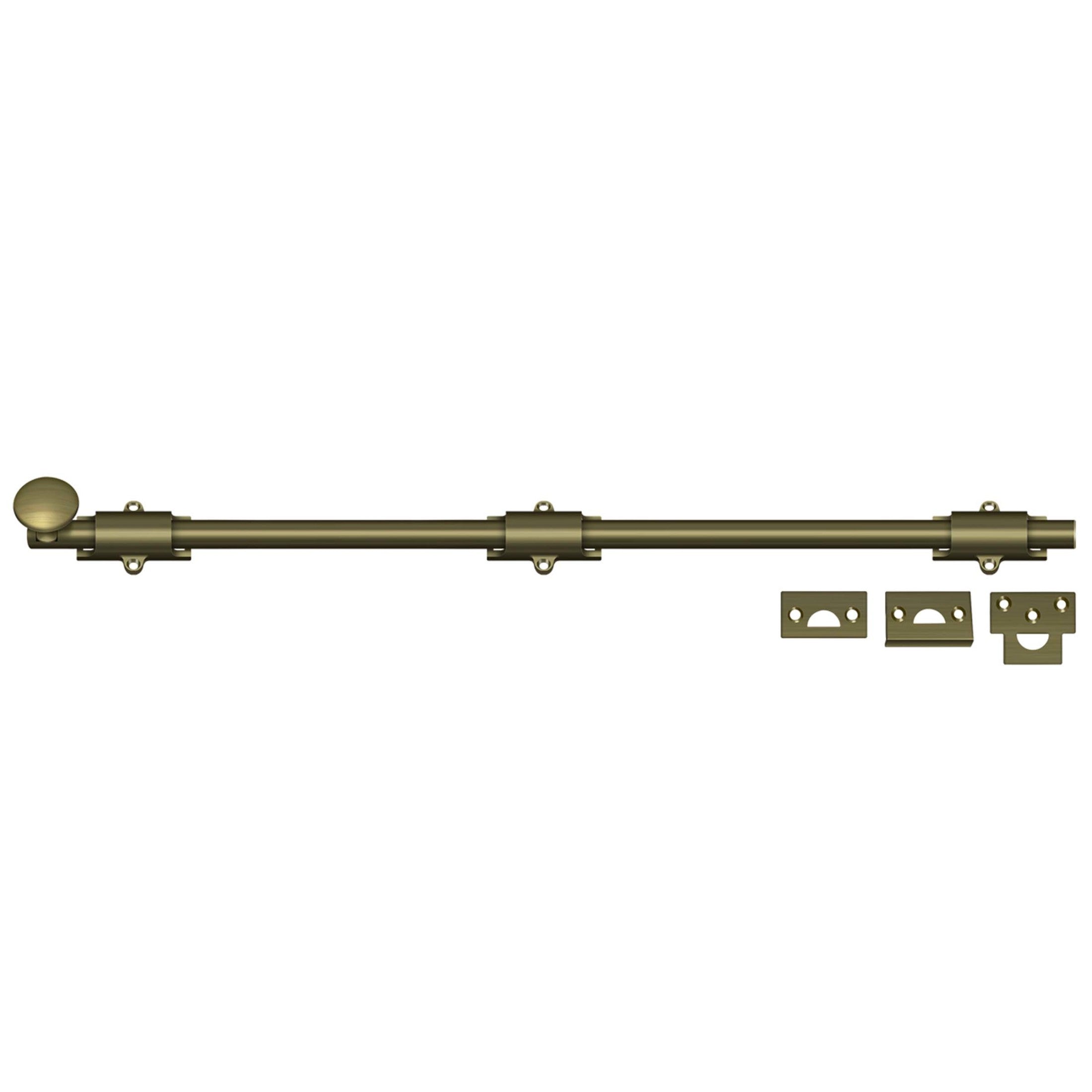 24SB5 24" Heavy-Duty Surface Bolt - Antique Brass