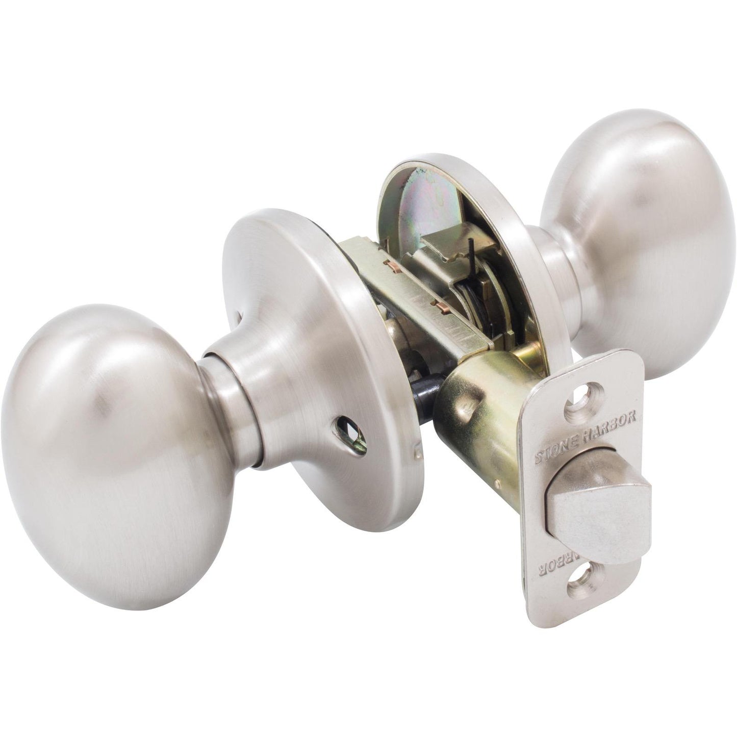 Stone Harbor Hardware Springhill Door Knob, Passage (Hall/Closet) Latch, Satin Nickel