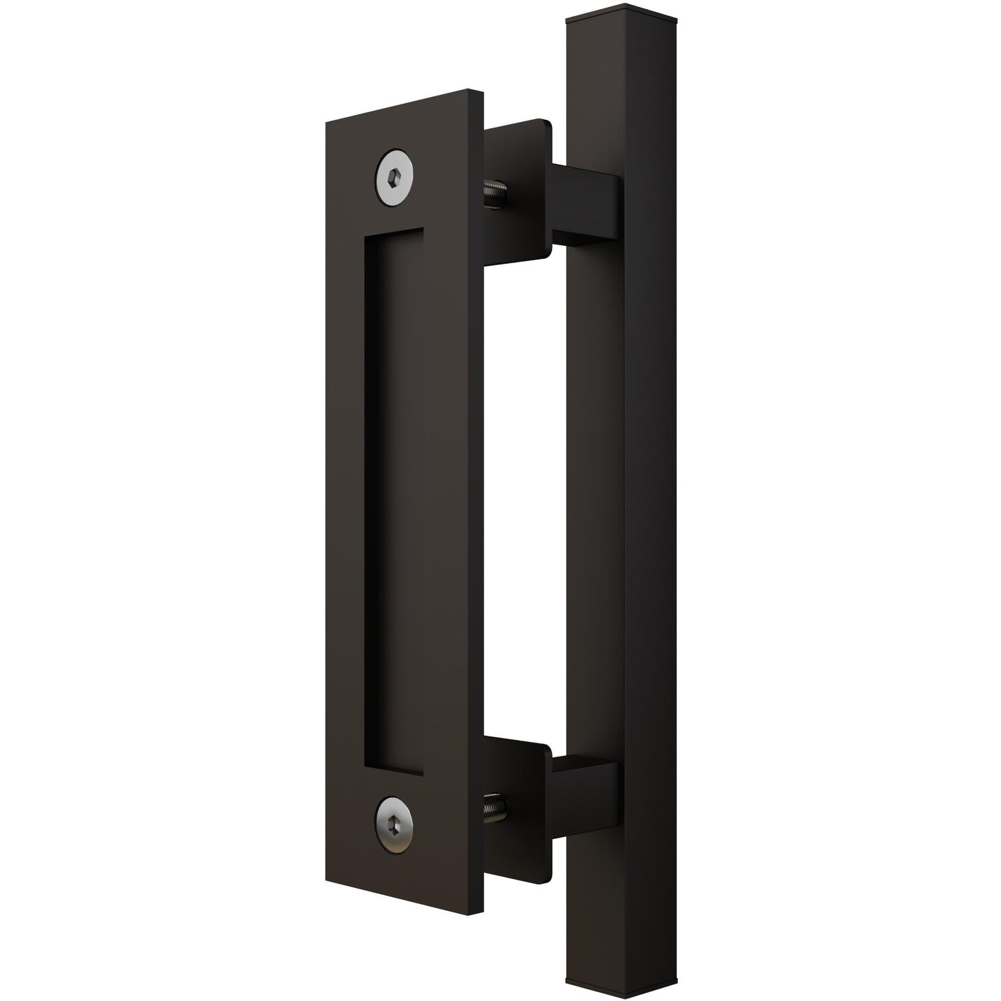 Stone Harbor Hardware Sliding Door Combo Pull Set, 8-1/2" Flat Pull, 12" Square Bar Pull, Matte Black