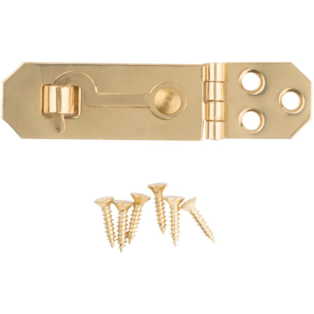 V1828 3/4" x 2-3/4" Hasp with Hook - Polished Brass