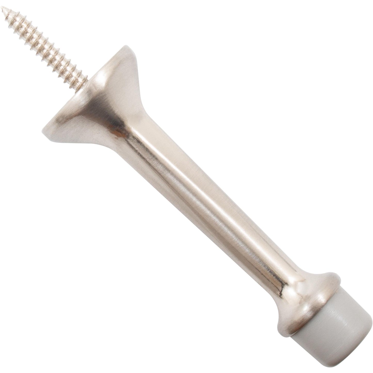 Stone Harbor Hardware Heavy-Duty Solid Door Stop, 3 Inches, Satin Nickel