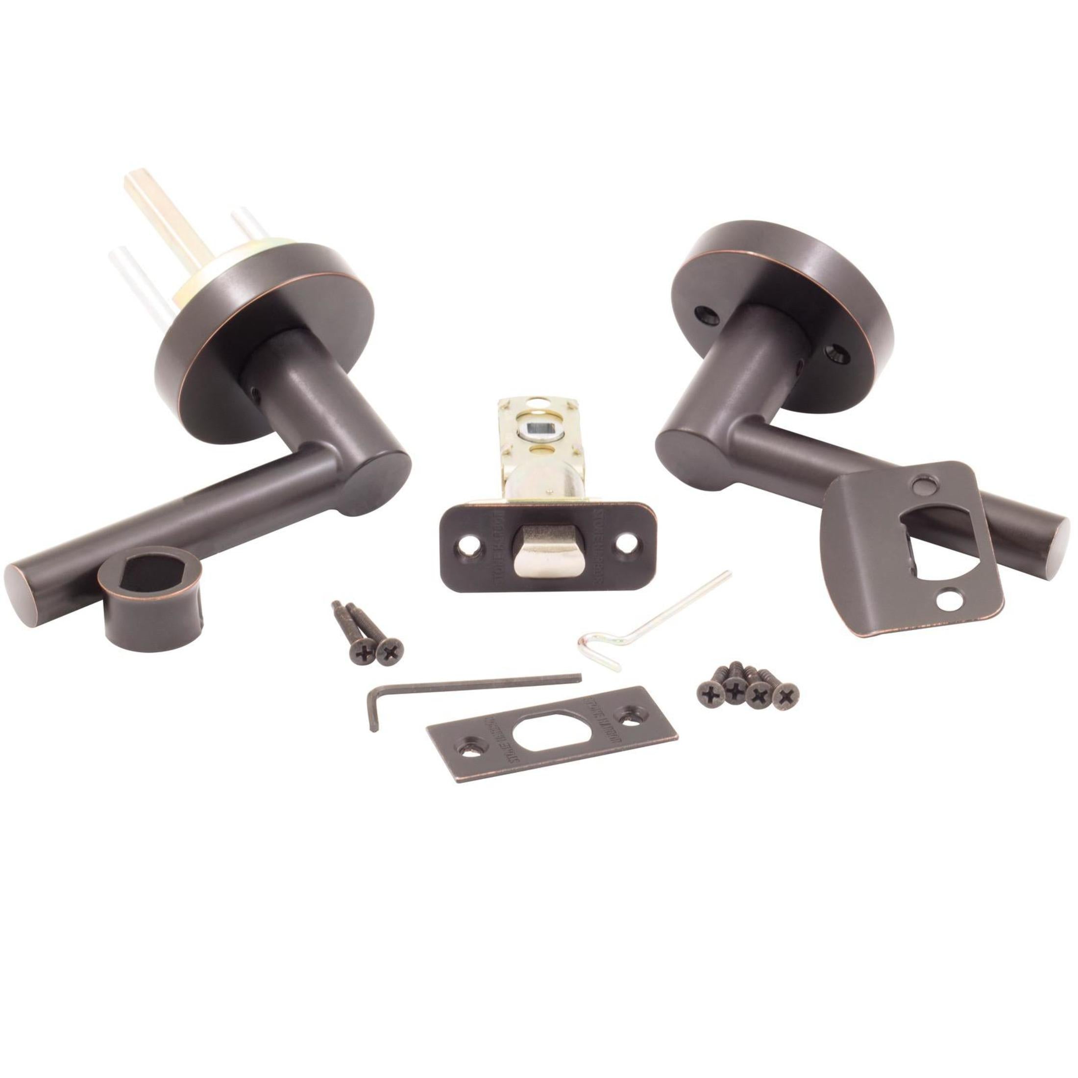Zurich Door Lever with Round Rosette Privacy
