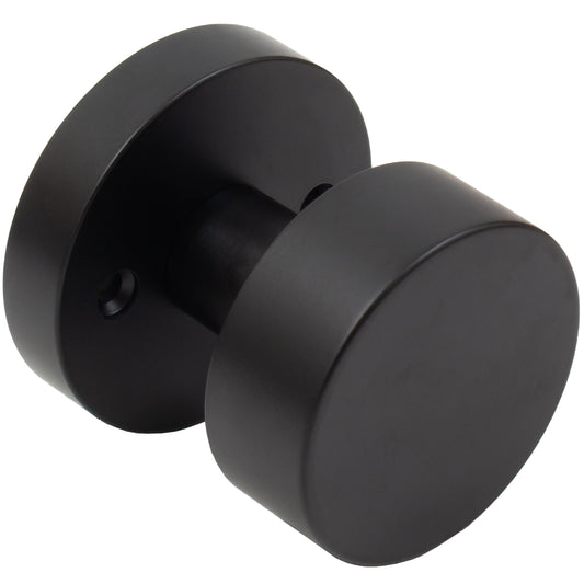 Stone Harbor Hardware Bonn Door Knob with Round Rosette, Dummy (Non-Turning) Latch, Matte Black
