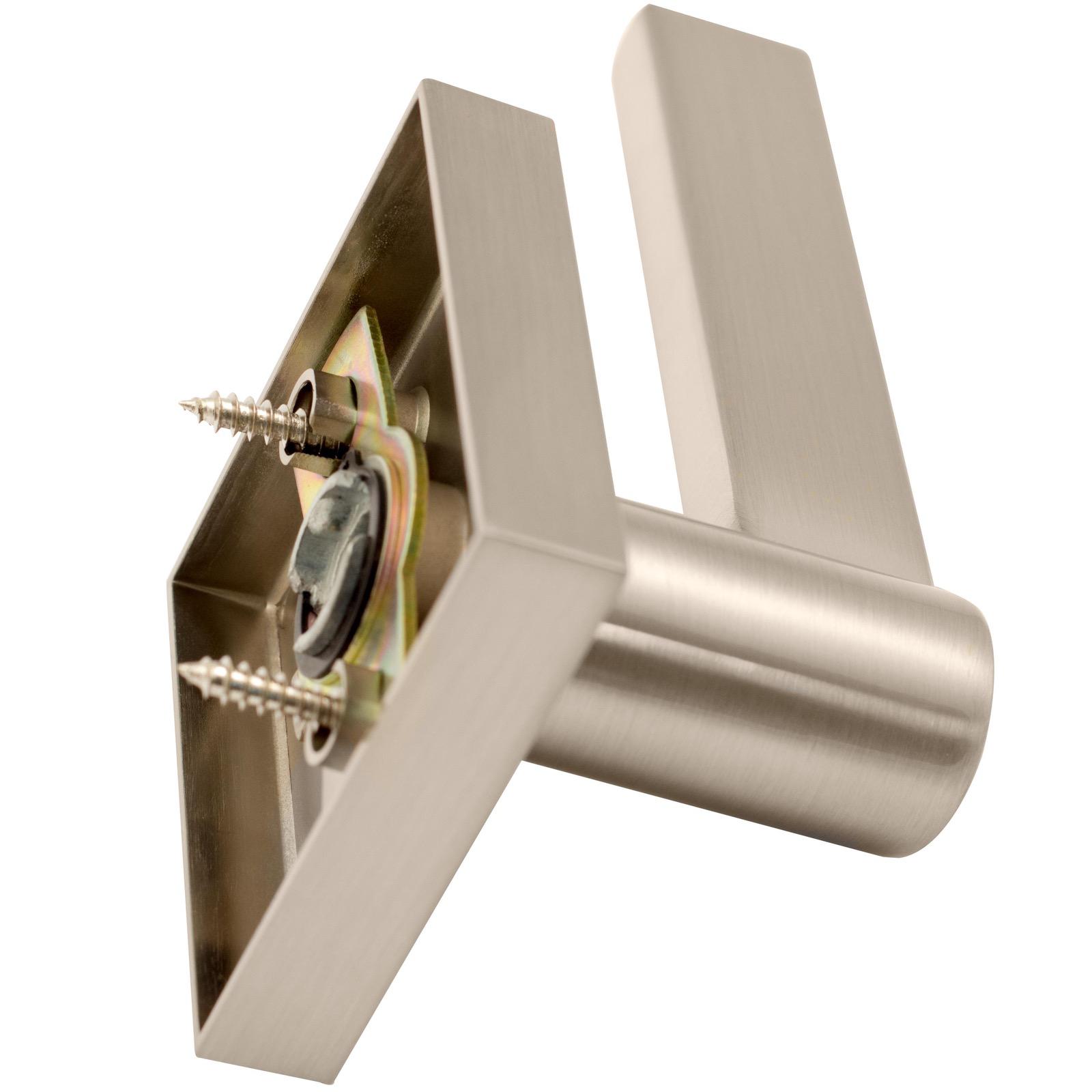 Stone Harbor Hardware Vienna Door Lever with Square Rosette, Dummy (Non-Turning) Latch, Satin Nickel