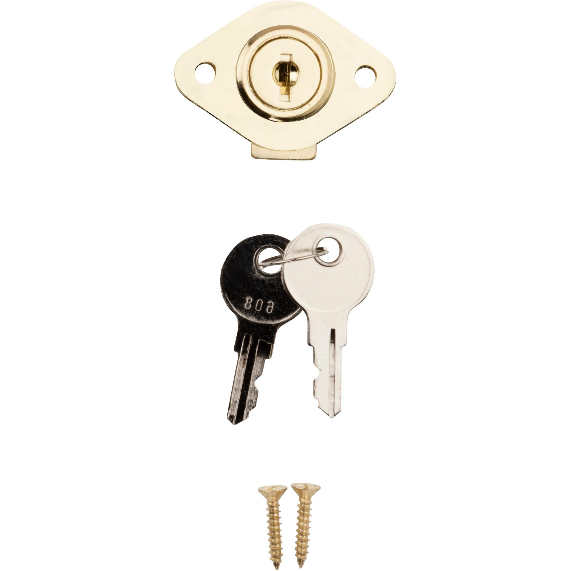 National Hardware - N185-298 VKA826 Keyed 3/4" Drawer Lock - Brass