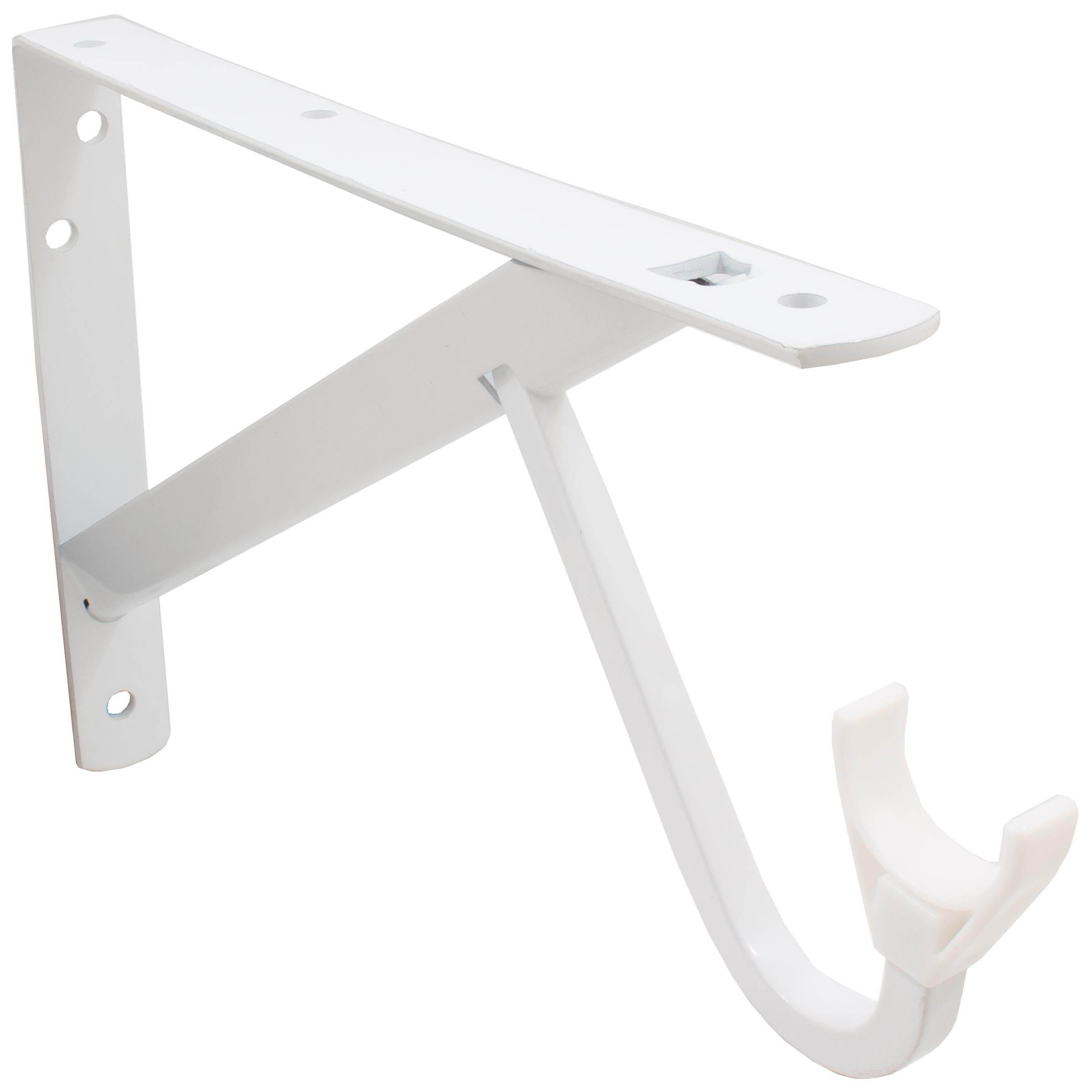 Stone Harbor Hardware Max-Duty Shelf and Pole Bracket, 3" Drop, White