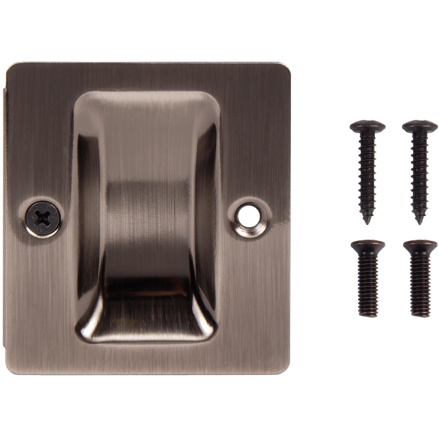 Stone Harbor Hardware Premium Square Pocket Door Lock, Passage Function, Antique Nickel