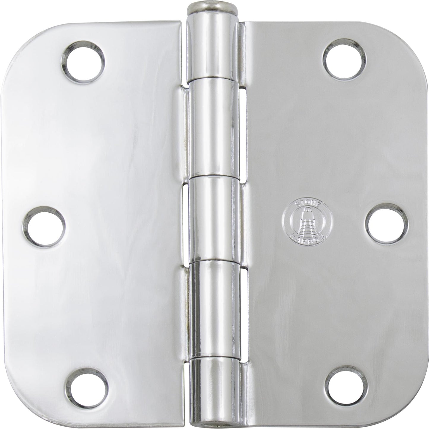 Stone Harbor Hardware 3-1/2" Door Hinges, 5/8" Radius Corner, Polished Chrome, 3-Pack
