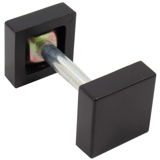 Stone Harbor Hardware Square Handleset Hole Cover, 1" x 1", Fits Doors 1-3/8" to 2-1/4" Thick, Matte Black