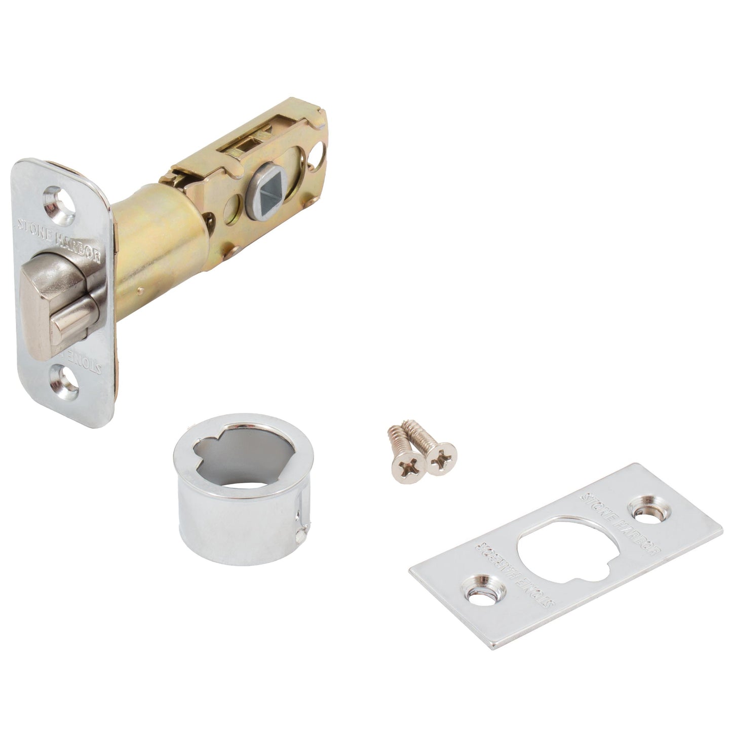 Stone Harbor Hardware Six-Way Adjustable Latch for Contemporary Entry Locks, Polished Chrome