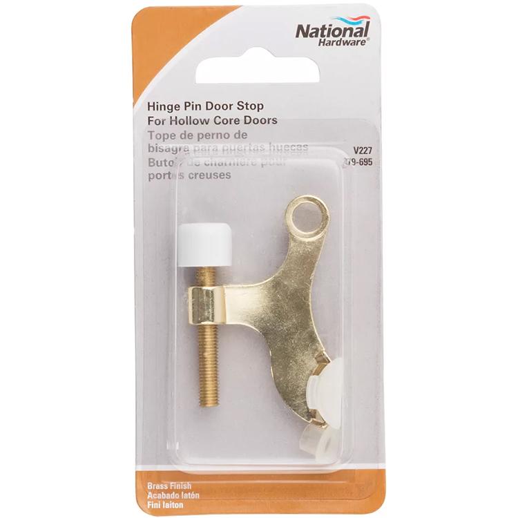 National Hardware - V227 Hinge Pin Door Stop - Polished Brass