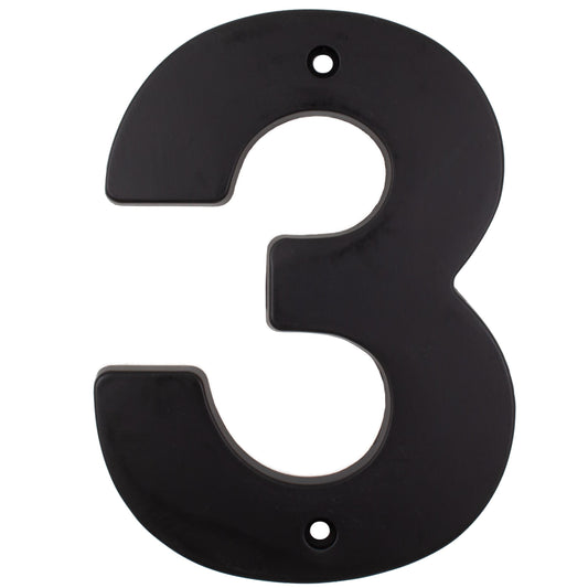 Stone Harbor Hardware Contemporary House Number, #3, 5 Inches, Matte Black