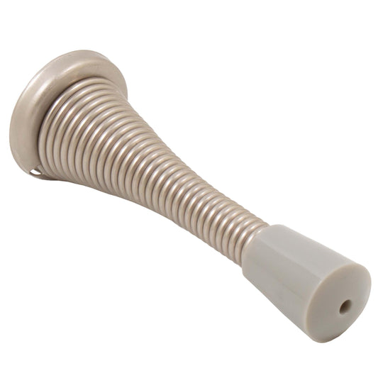 Stone Harbor Hardware Heavy-Duty Spring Door Stop, 2-3/4 Inches, Satin Nickel