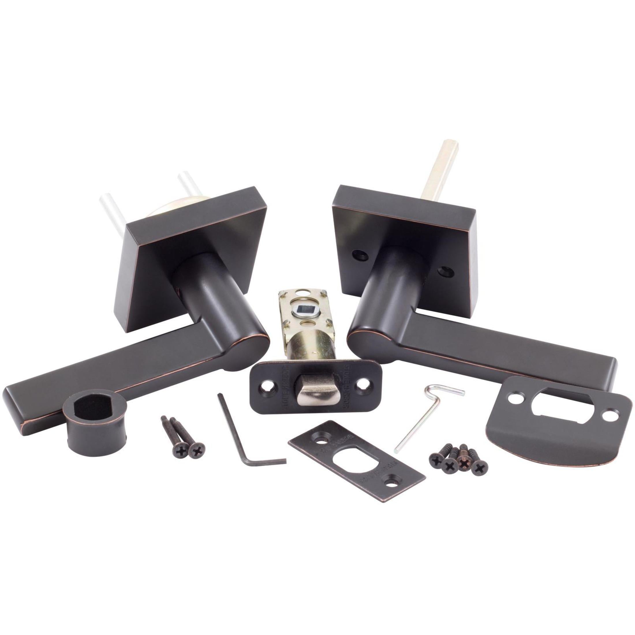 Vienna Door Lever with Square Rosette, Privacy (Bed/Bath) Function