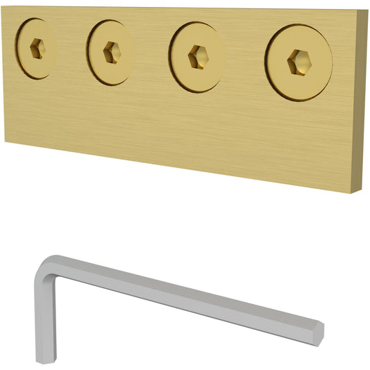 Stone Harbor Hardware Flat Track Connector for Track Extension, Satin Brass