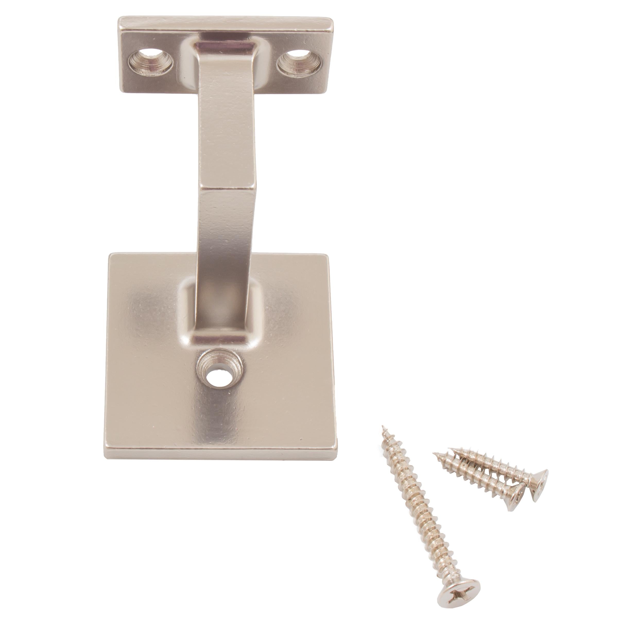 Stone Harbor Hardware Contemporary Handrail Bracket with 2-1/4" x 2-1/4" Square Base, Satin Nickel