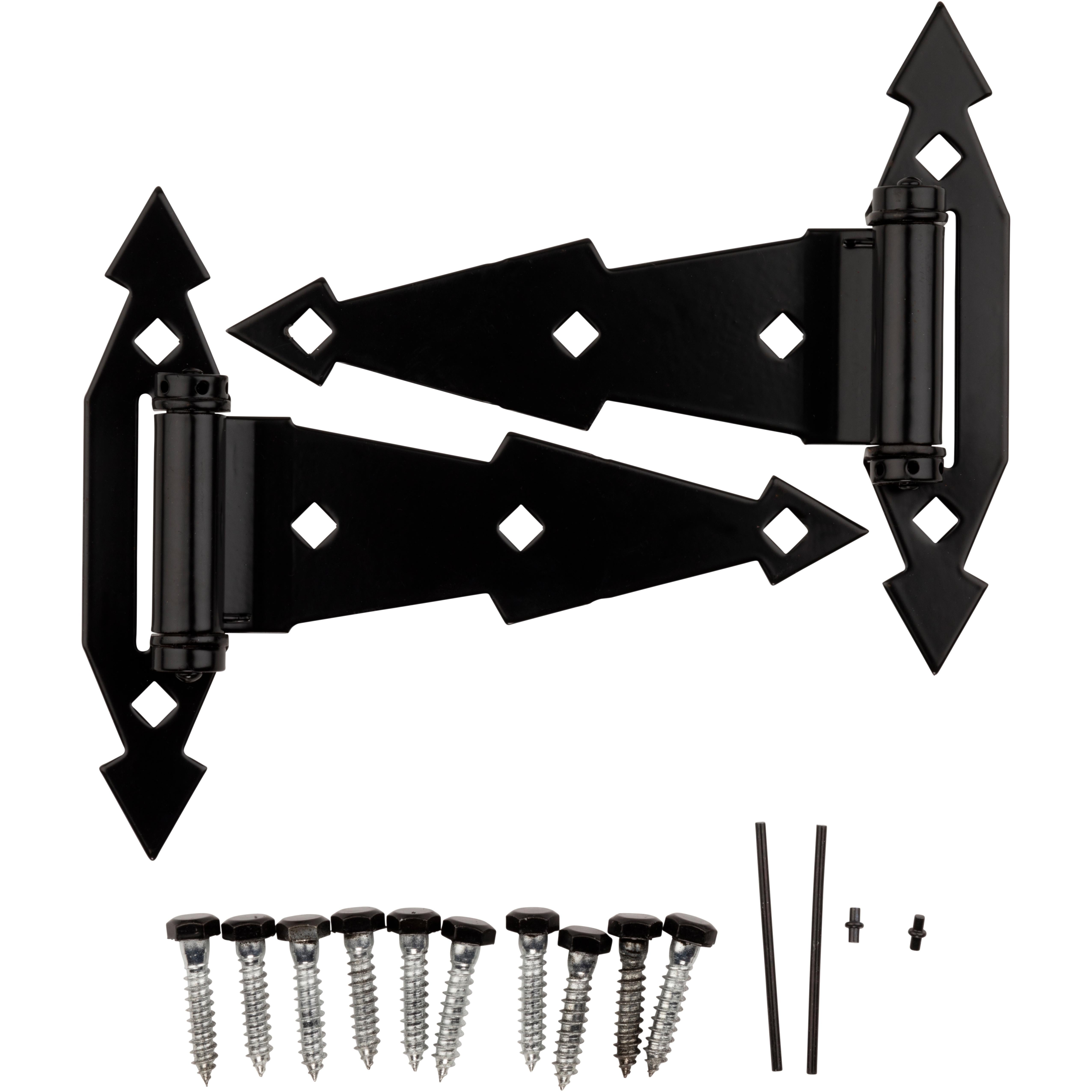 National Hardware - V846 Ornamental Spring T-Hinge 2/pk - Black