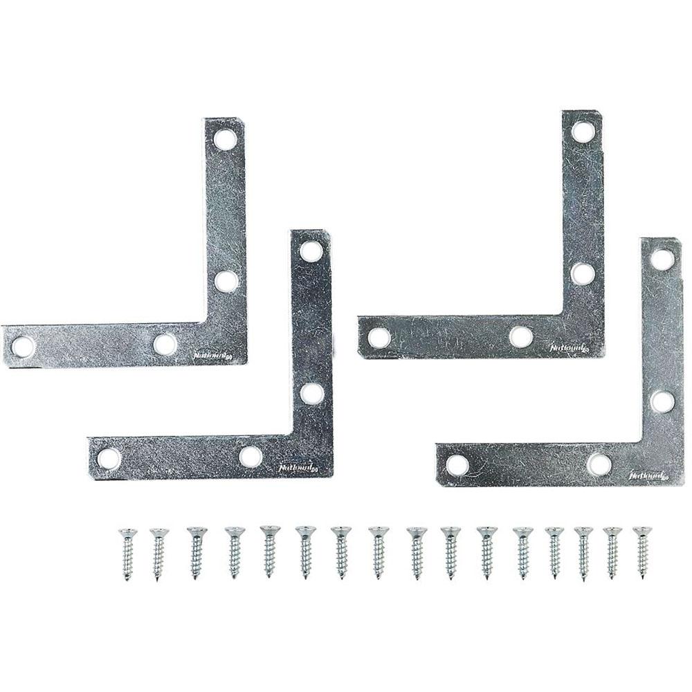 V117 3-1/2" x 5/8" Flat Corner Brace - Zinc Plated