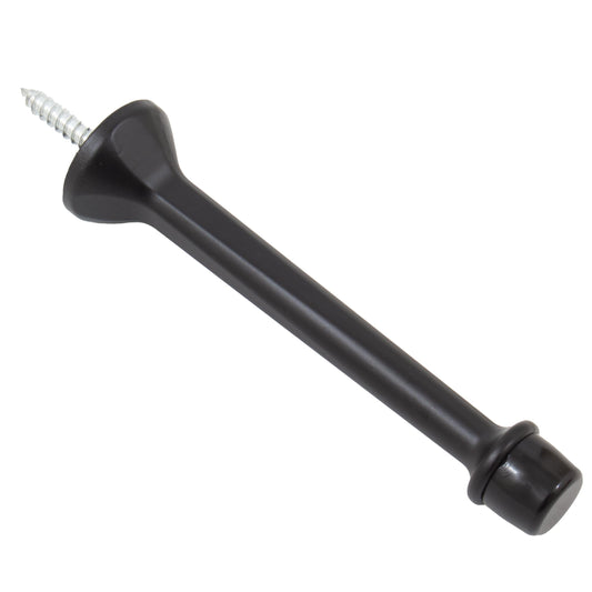 Stone Harbor Hardware Heavy-Duty Solid Aluminum Door Stop, 4 Inches, Matte Black