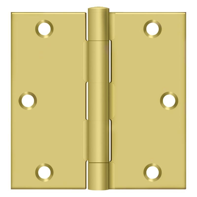 Deltana S35U4-R 3-1/2" x 3-1/2" SQR Hinge 2/pk - Satin Brass