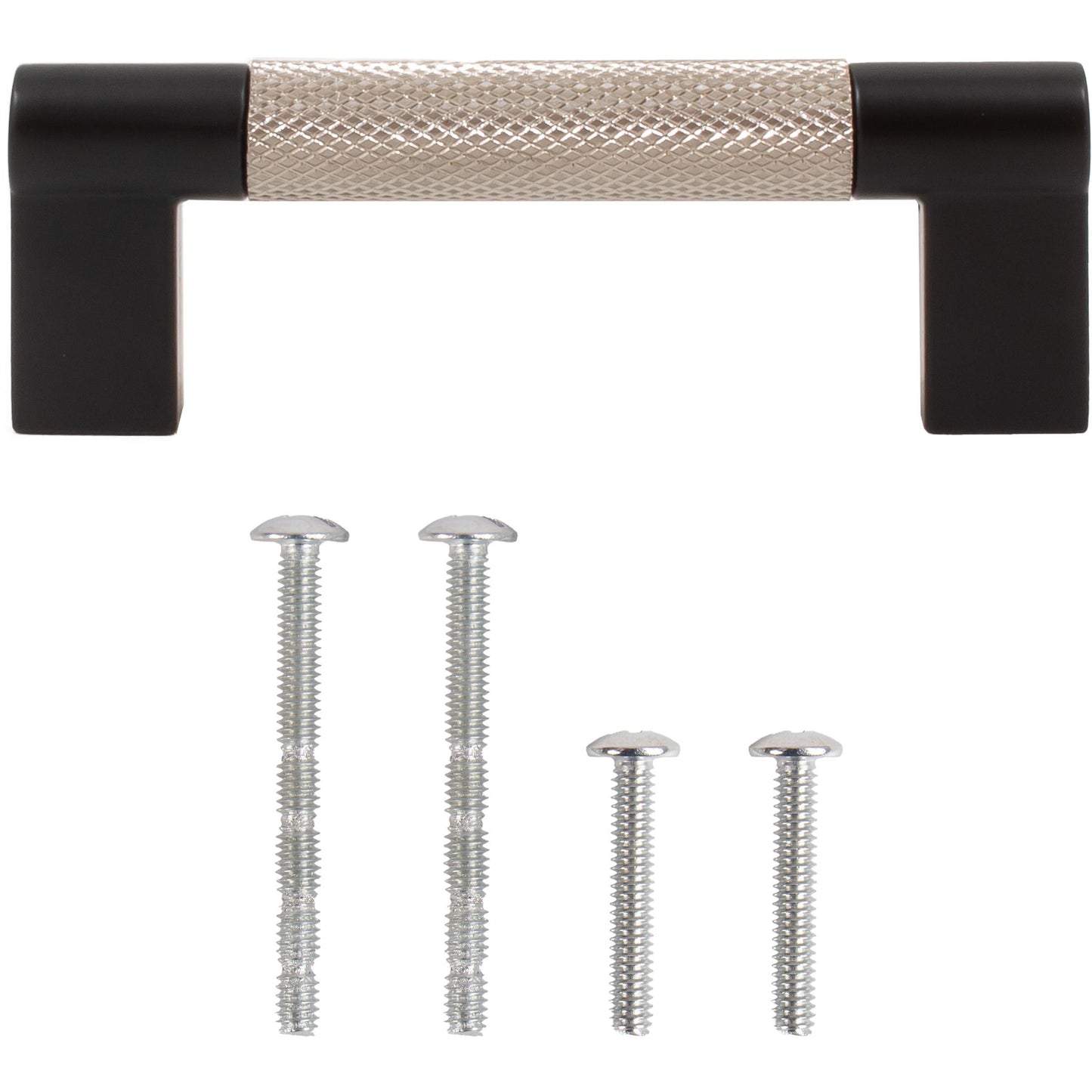 Stone Harbor Hardware Urban Cabinet Pull, 3 Inches, Satin Nickel with Matte Black Ends