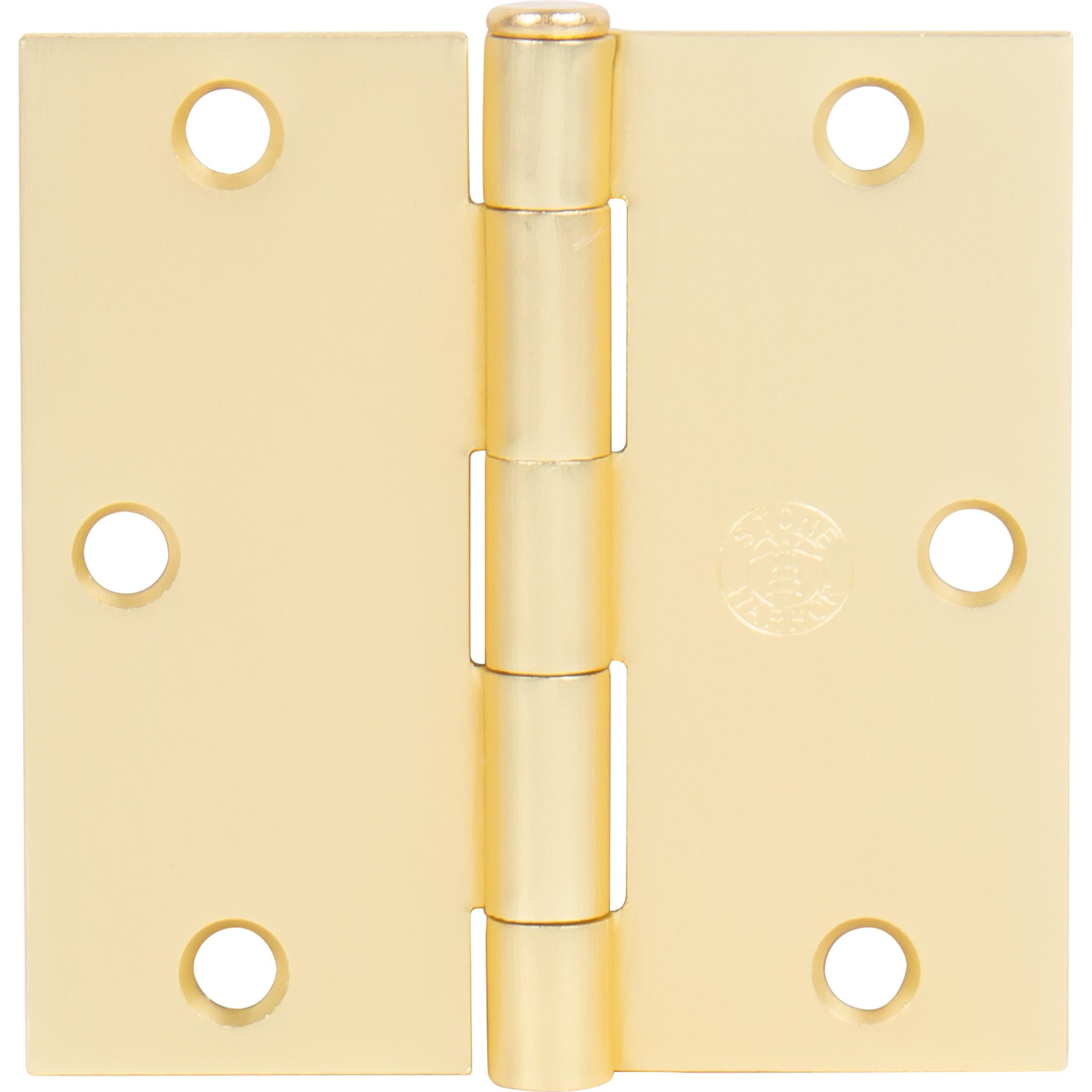 Stone Harbor Hardware 3-1/2" Door Hinges, Square Corner, Satin Brass, 3-Pack