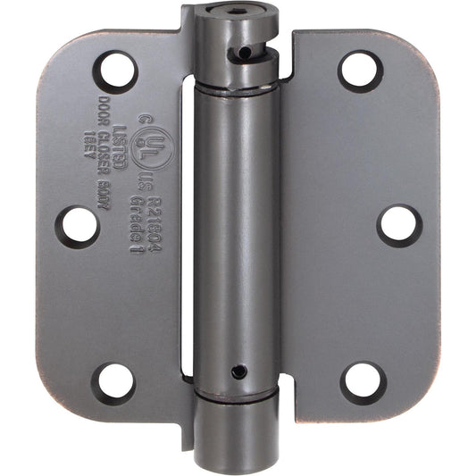 Stone Harbor Hardware Adjustable Spring Hinge, 3-1/2 Inches, 5/8" Radius Corner, Vintage Bronze