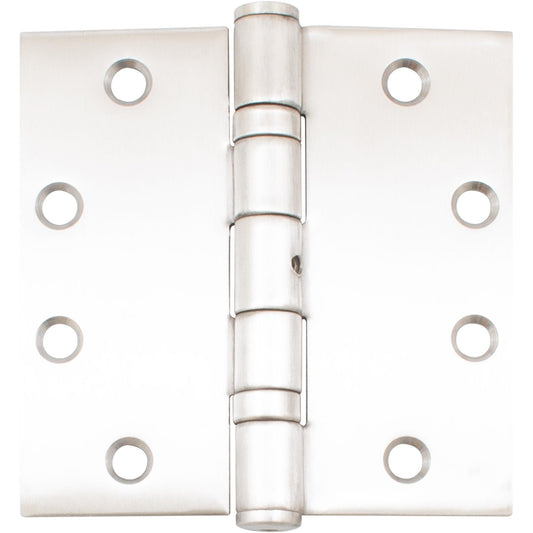 Stone Harbor Hardware Commercial Grade Ball Bearing Hinge, Non-Removable Pin, 4-1/2 Inches, Square Corner, .134 Gauge, Satin Stainless Steel