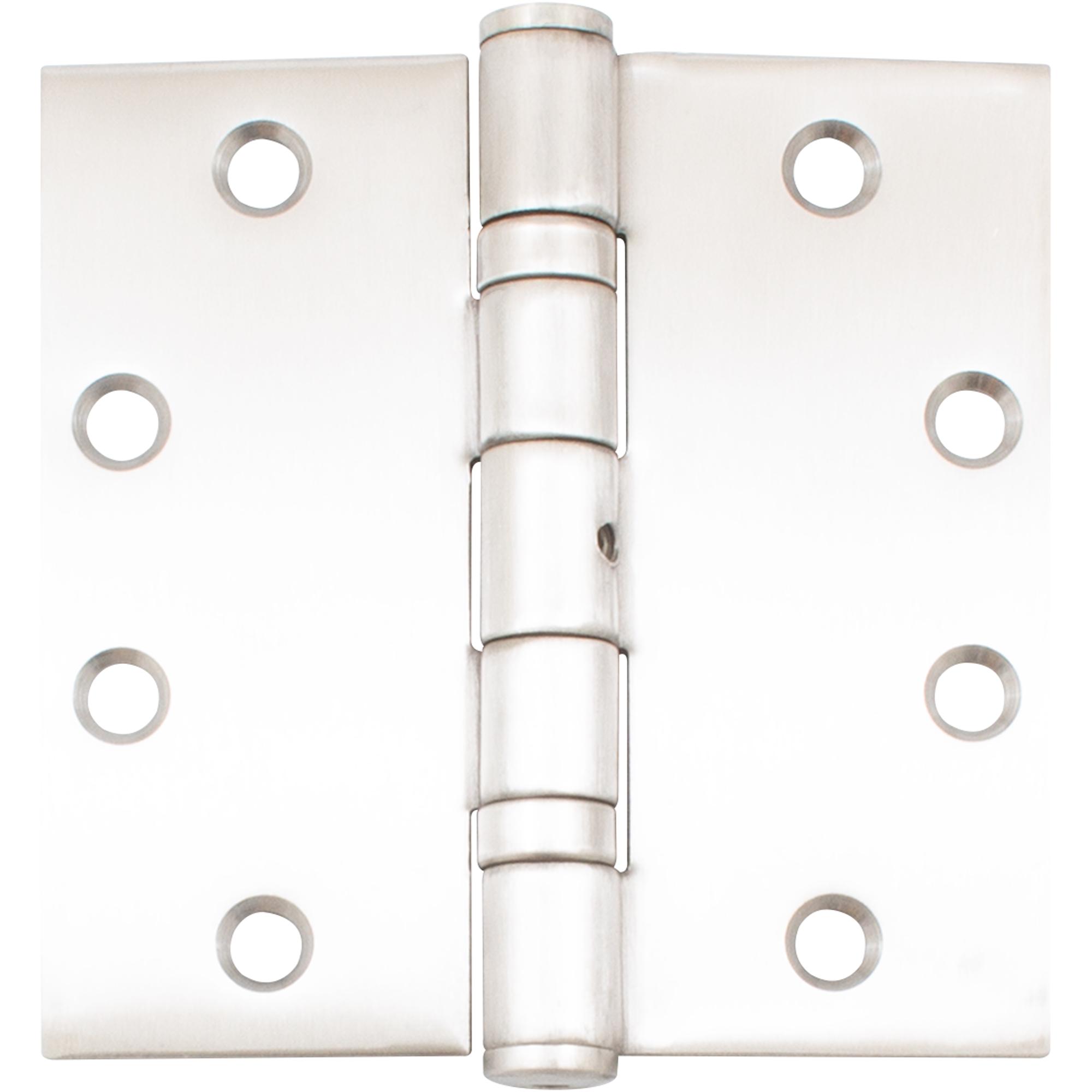 Commercial Grade Ball Bearing Hinge, Non-Removable Pin, 4-1/2 Inches, Square Corner, .134 Gauge