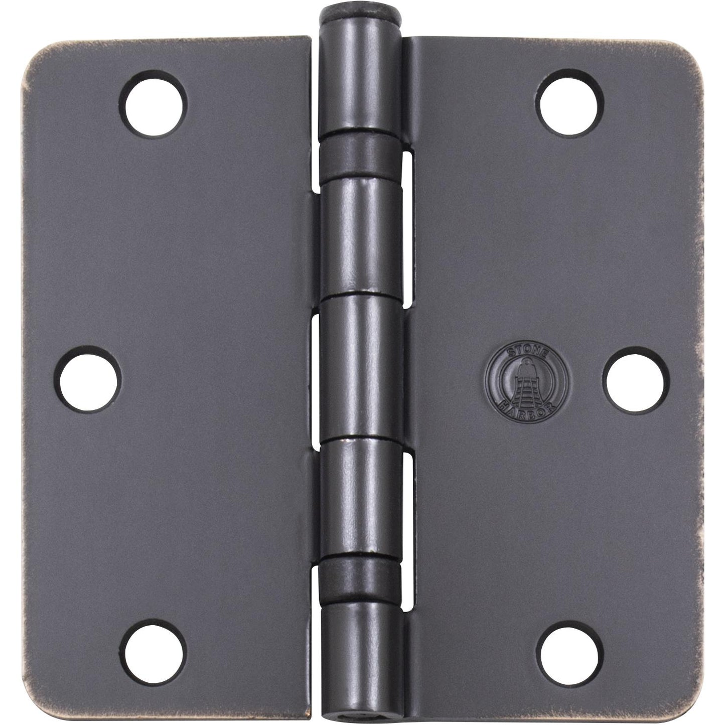 Stone Harbor Hardware 3-1/2" Ball-Bearing Door Hinges, 1/4" Radius Corner, Vintage Bronze, 2-Pack
