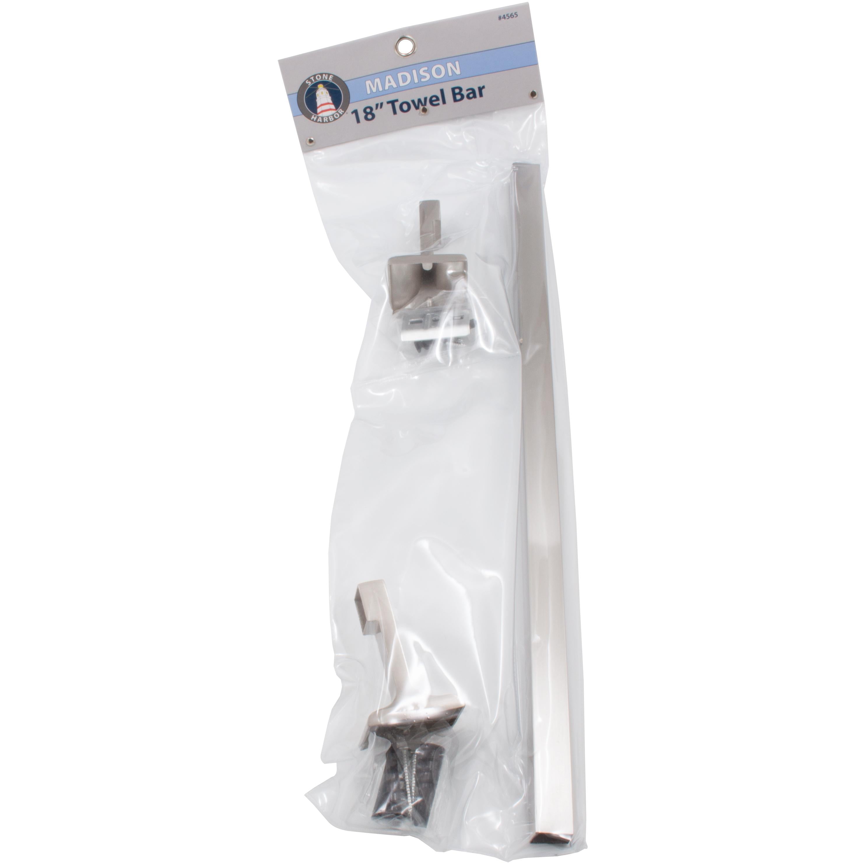 Stone Harbor Hardware Madison Towel Bar, 18 Inches, Satin Nickel