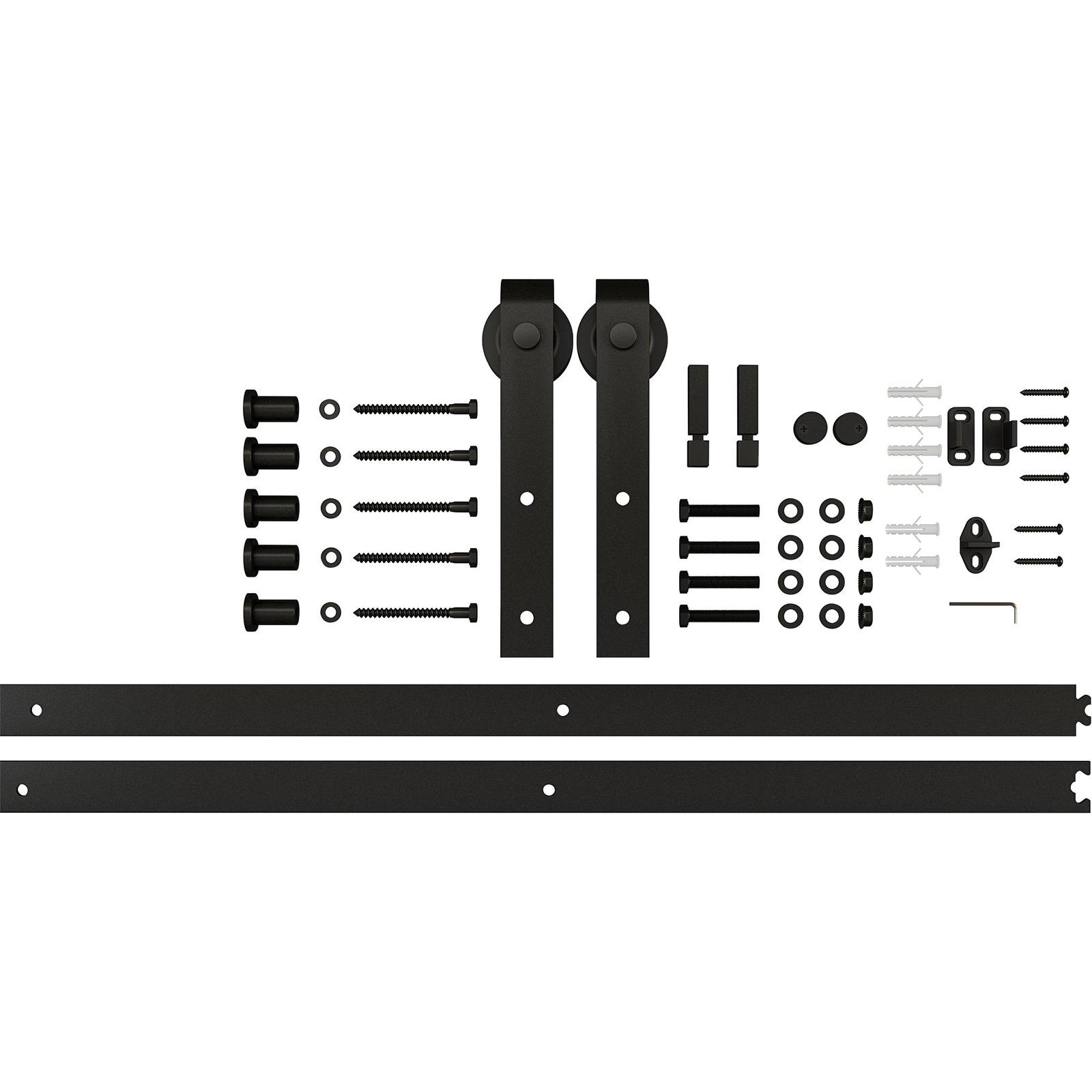 National Hardware - 928 72" 2 piece Classic Interior Barn Door Kit - Matte Black