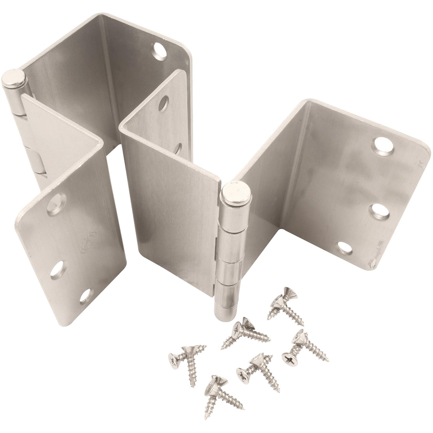 Stone Harbor Hardware Swing Clear Offset Hinge, 3-1/2 Inches, 1/4" Radius Corner, Fits Doors 1-3/8" to 1-3/4" Thick, 2-Pack, Satin Nickel