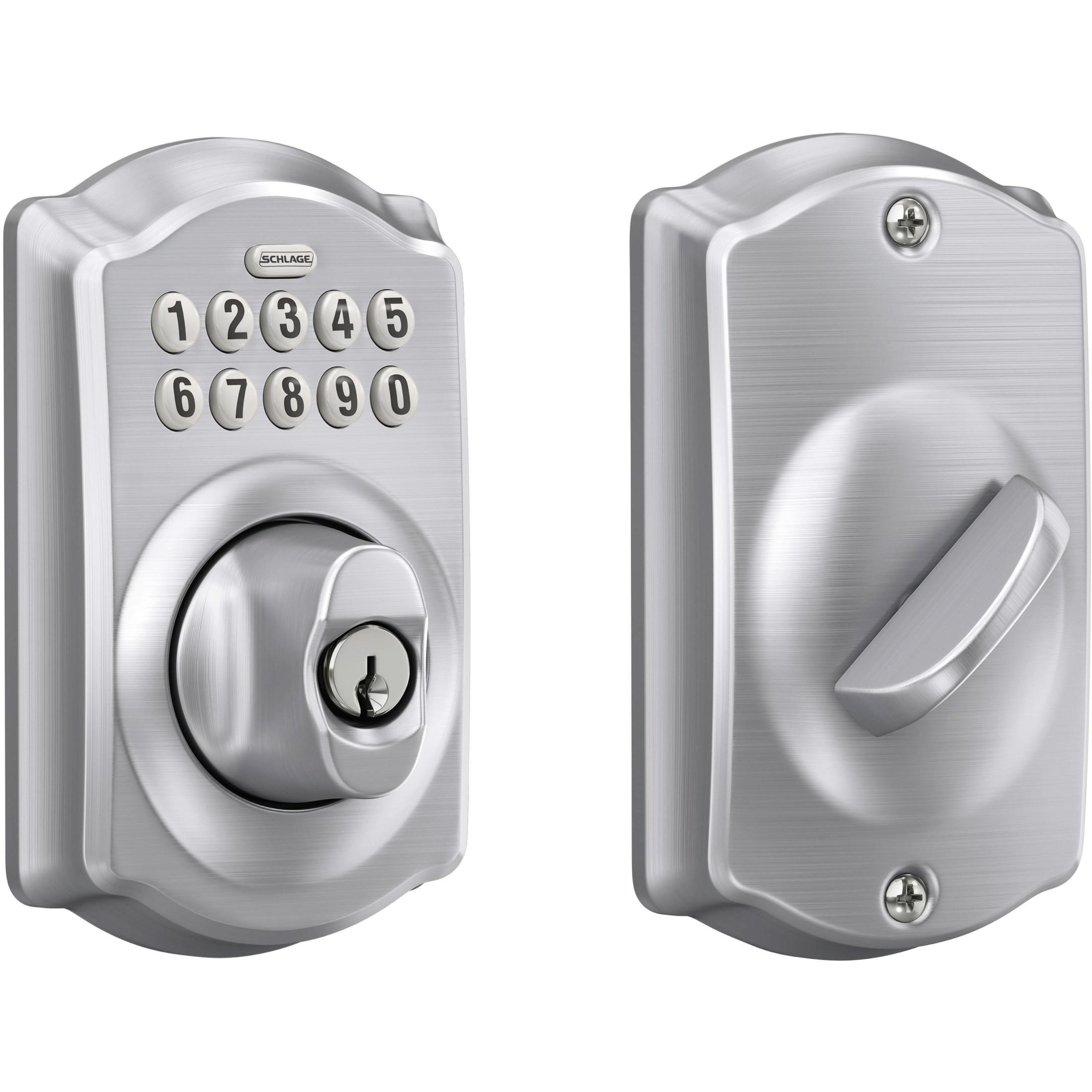 BE365CAM626 12-321 10-116 KD Camelot Keypad Deadbolt - Satin Chrome