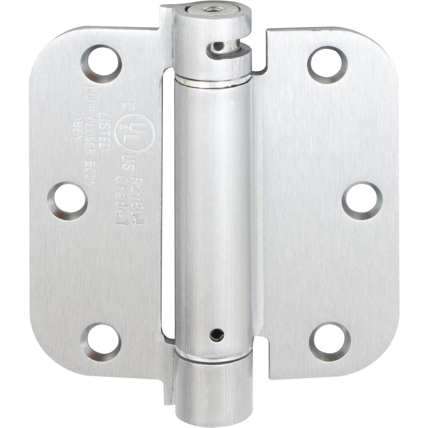 Stone Harbor Hardware Adjustable Spring Hinge, 3-1/2 Inches, 5/8" Radius Corner, Satin Chrome