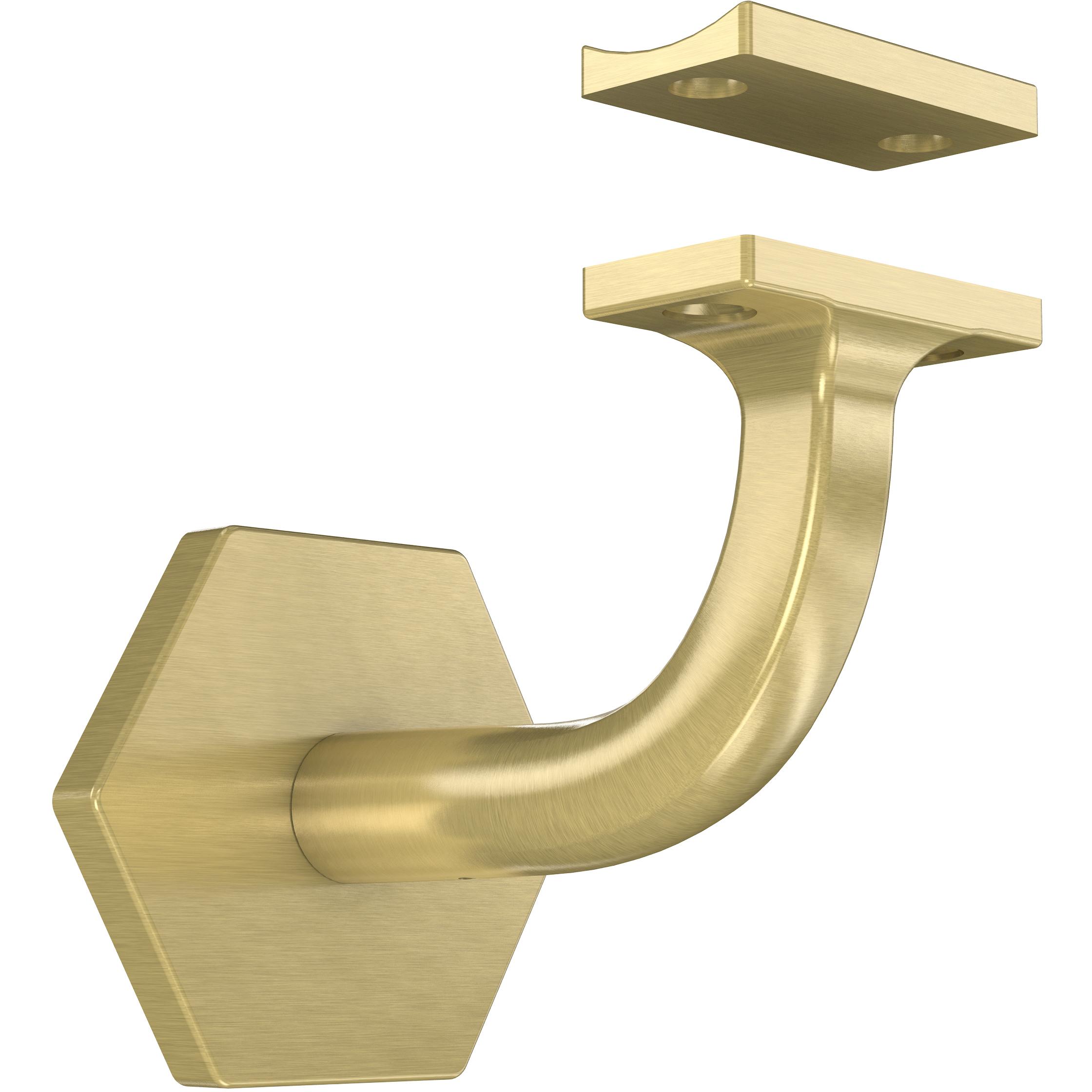 National Hardware - N830-534 V146 Powell Handrail Bracket - Brushed Gold