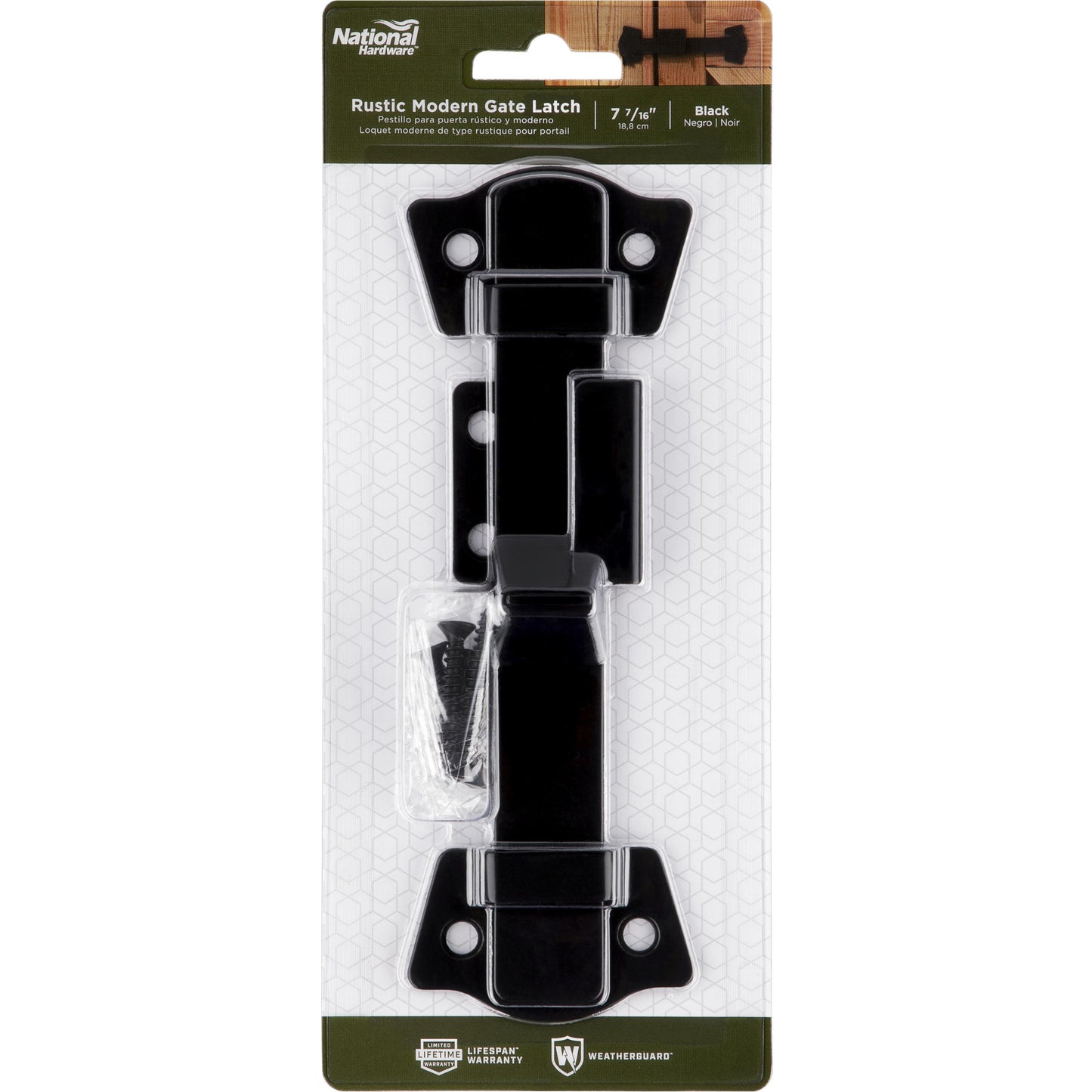 V1103 Rustic Modern Gate Latch - Black