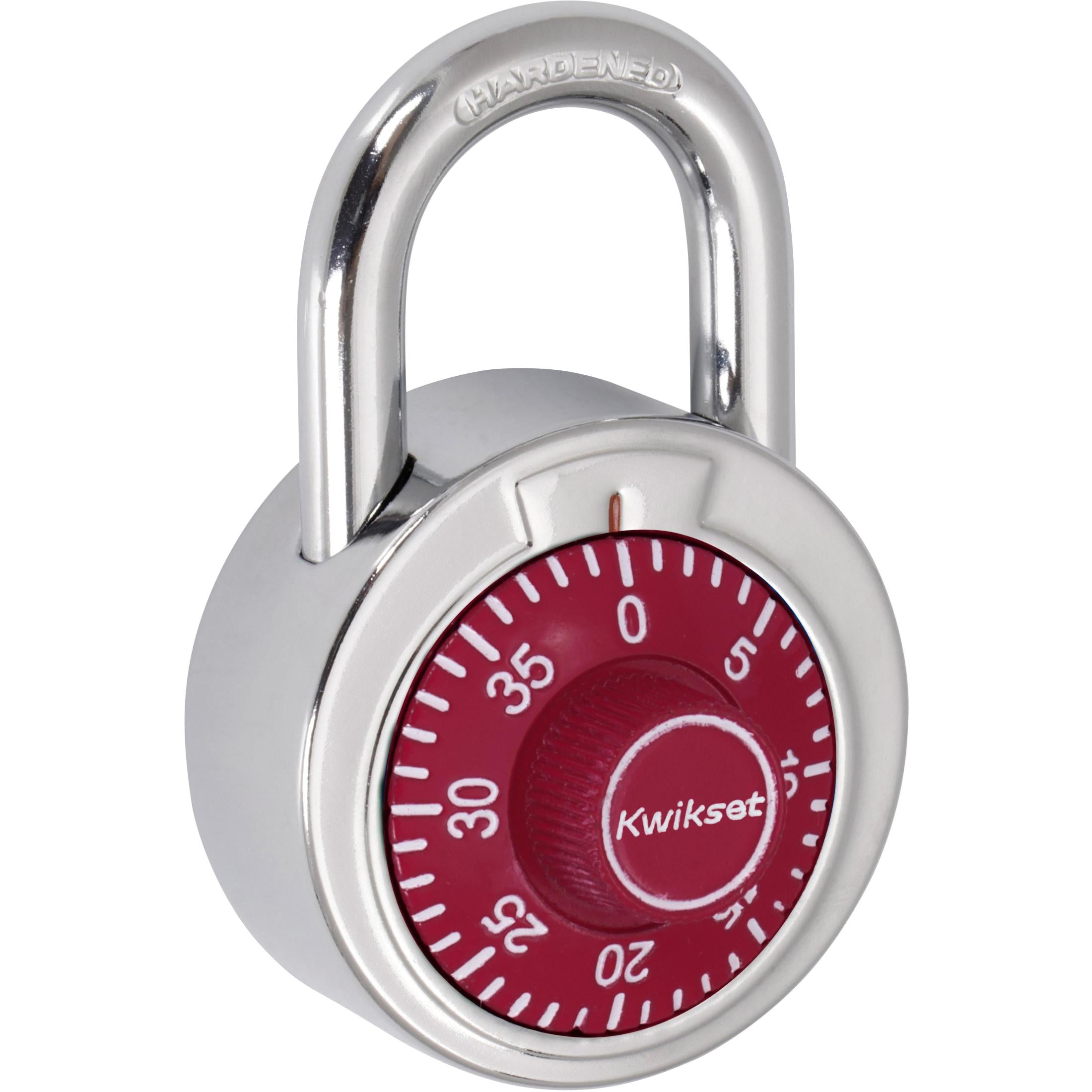 Kwikset 2" Combination Dial Padlock with 13/16" Shackle, Red