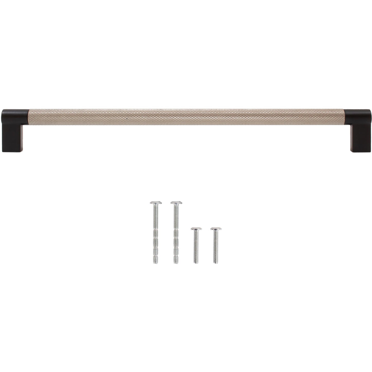 Stone Harbor Hardware Urban Cabinet Pull, 256 Millimeters, Satin Nickel with Matte Black Ends