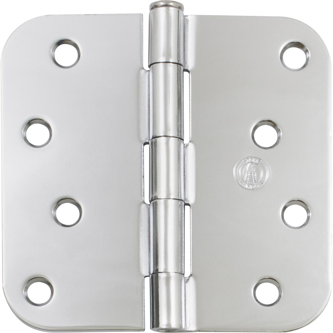 Stone Harbor Hardware 4" Door Hinges, 5/8" Radius Corner, Polished Chrome, 3-Pack